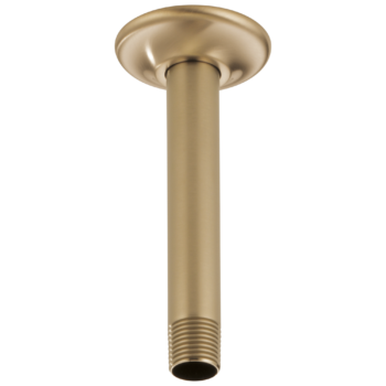Brizo Essential™ Shower: 6" Ceiling Mount Shower Arm And Round Flange In Luxe Gold