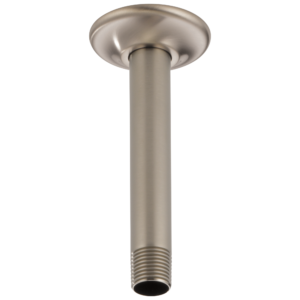 Brizo Essential™ Shower: 6″ Ceiling Mount Shower Arm And Round Flange In Luxe Nickel
