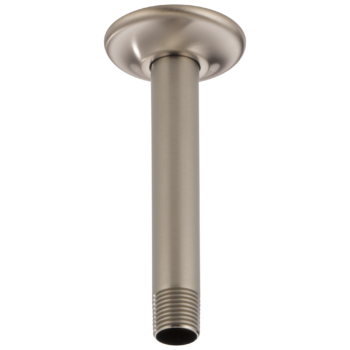 Brizo Essential™ Shower: 6" Ceiling Mount Shower Arm And Round Flange In Luxe Nickel