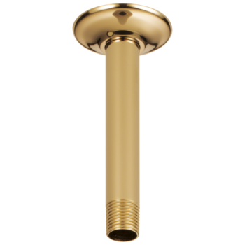Brizo Essential™ Shower: 6" Ceiling Mount Shower Arm And Round Flange In Polished Gold