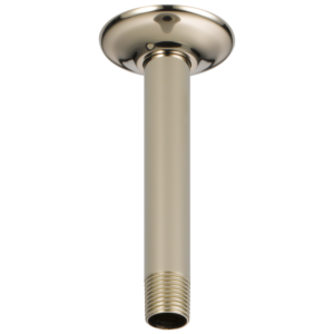 Brizo Essential™ Shower: 6″ Ceiling Mount Shower Arm And Round Flange In Polished Nickel