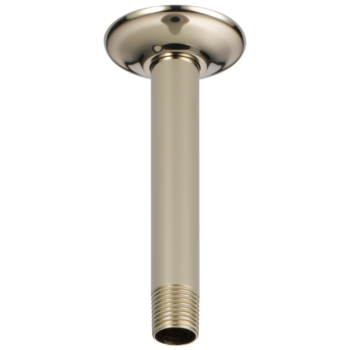Brizo Essential™ Shower: 6" Ceiling Mount Shower Arm And Round Flange In Polished Nickel