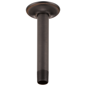 Brizo Essential™ Shower: 6″ Ceiling Mount Shower Arm And Round Flange In Venetian Bronze