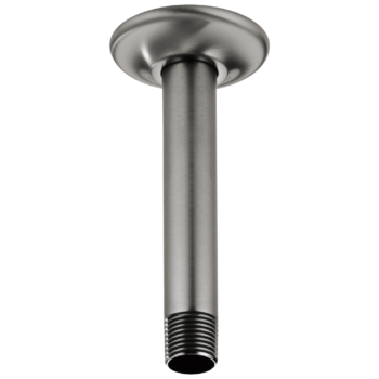 Brizo Essential™ Shower: 6" Ceiling Mount Shower Arm And Round Flange In Luxe Steel