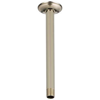 Brizo Essential™ Shower: 10" Ceiling Mount Shower Arm And Round Flange In Polished Nickel