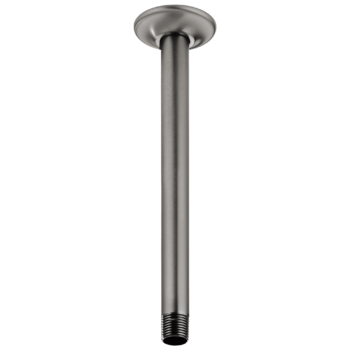 Brizo Essential™ Shower: 10" Ceiling Mount Shower Arm And Round Flange In Luxe Steel