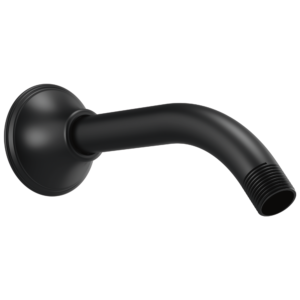 Brizo Essential™ Shower: 7″ Classic Wall Mount Shower Arm And Flange In Matte Black