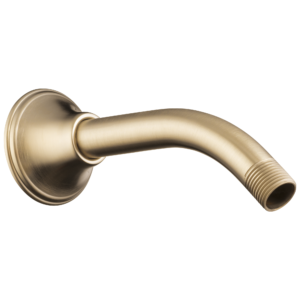 Brizo Essential™ Shower: 7″ Classic Wall Mount Shower Arm And Flange In Luxe Gold