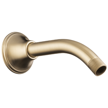 Brizo Essential™ Shower: 7" Classic Wall Mount Shower Arm And Flange In Luxe Gold