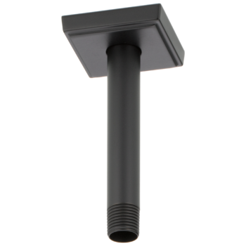 Brizo Essential™ Shower: 6" Ceiling Mount Shower Arm And Square Flange In Matte Black