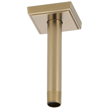 Brizo Essential™ Shower: 6" Ceiling Mount Shower Arm And Square Flange In Luxe Gold