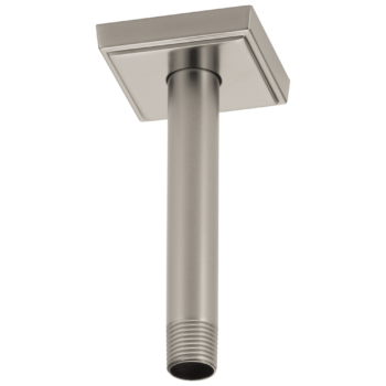 Brizo Essential™ Shower: 6" Ceiling Mount Shower Arm And Square Flange In Luxe Nickel