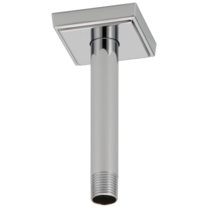 Brizo Essential™ Shower: 6″ Ceiling Mount Shower Arm And Square Flange In Chrome