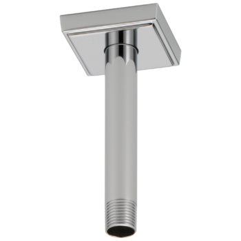 Brizo Essential™ Shower: 6" Ceiling Mount Shower Arm And Square Flange In Chrome