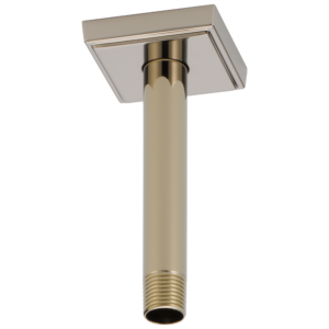 Brizo Essential™ Shower: 6″ Ceiling Mount Shower Arm And Square Flange In Polished Nickel