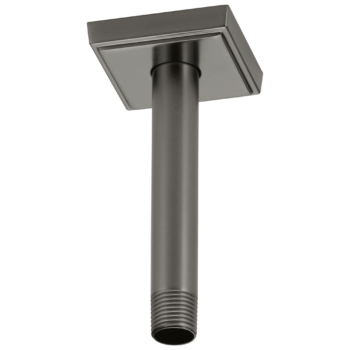 Brizo Essential™ Shower: 6" Ceiling Mount Shower Arm And Square Flange In Luxe Steel