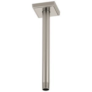 Brizo Essential™ Shower: 10″ Ceiling Mount Shower Arm And Square Flange In Luxe Nickel
