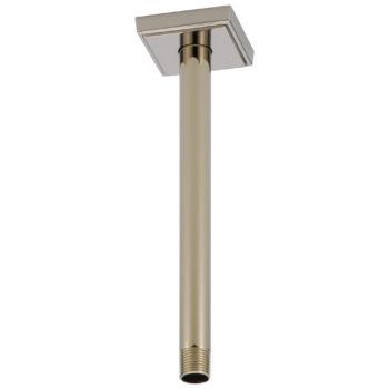 Brizo Essential™ Shower: 10" Ceiling Mount Shower Arm And Square Flange In Polished Nickel