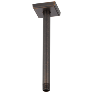 Brizo Essential™ Shower: 10″ Ceiling Mount Shower Arm And Square Flange In Venetian Bronze