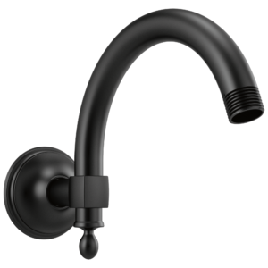 Brizo Brizo Universal Showering: 10″ Classic Wall Mount Shower Arm And Flange In Matte Black