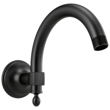 Brizo Essential™ Shower: 10" Classic Wall Mount Shower Arm And Flange In Matte Black