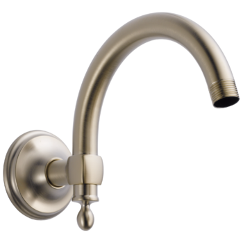 Brizo Essential™ Shower: 10" Classic Wall Mount Shower Arm And Flange In Brushed Nickel