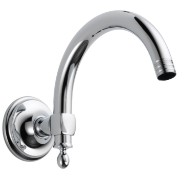 Brizo Essential™ Shower: 10" Classic Wall Mount Shower Arm And Flange In Chrome