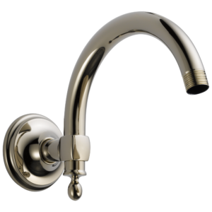 Brizo Essential™ Shower: 10″ Classic Wall Mount Shower Arm And Flange In Polished Nickel