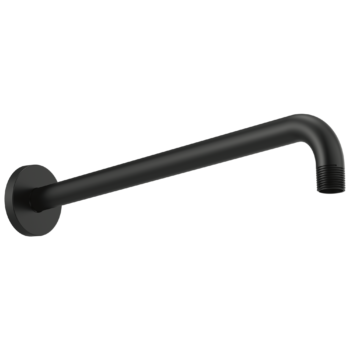 Brizo Essential™ Shower: 16" Linear Round Wall Mount Shower Arm And Flange In Matte Black