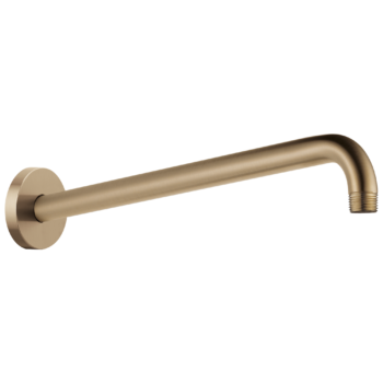 Brizo Essential™ Shower: 16" Linear Round Wall Mount Shower Arm And Flange In Luxe Gold
