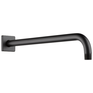 Brizo Brizo Universal Showering: 16″ Linear Square Wall Mount Shower Arm And Flange In Matte Black