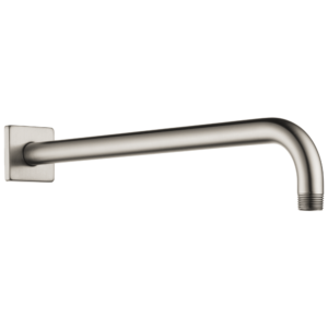 Brizo Essential™ Shower: 16″ Linear Square Wall Mount Shower Arm And Flange In Luxe Nickel