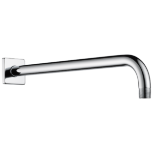 Brizo Essential™ Shower: 16″ Linear Square Wall Mount Shower Arm And Flange In Chrome
