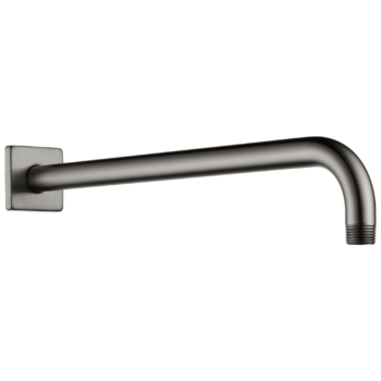 Brizo Essential™ Shower: 16" Linear Square Wall Mount Shower Arm And Flange In Luxe Steel
