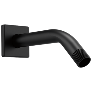 Brizo Essential™ Shower: 7″ Linear Square Wall Mount Shower Arm And Flange In Matte Black