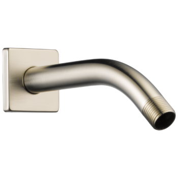 Brizo Essential™ Shower: 7" Linear Square Wall Mount Shower Arm And Flange In Brushed Nickel