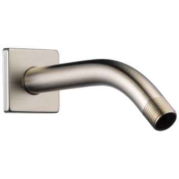 Brizo Essential™ Shower: 7" Linear Square Wall Mount Shower Arm And Flange In Luxe Nickel