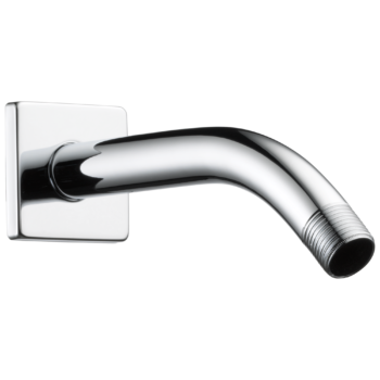 Brizo Essential™ Shower: 7" Linear Square Wall Mount Shower Arm And Flange In Chrome