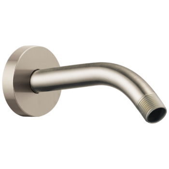 Brizo Essential™ Shower: 7" Linear Round Wall Mount Shower Arm And Flange In Brushed Nickel