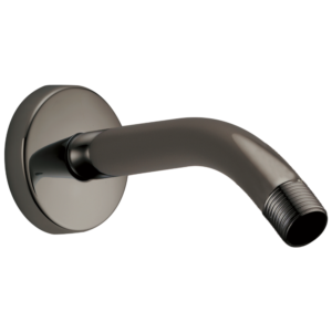 Brizo Other: 7″ Linear Round Wall Mount Shower Arm And Flange In Brilliance Black Onyx