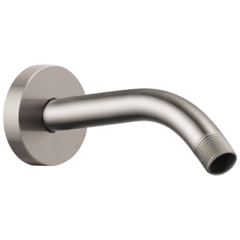 Brizo Essential™ Shower: 7" Linear Round Wall Mount Shower Arm And Flange In Luxe Nickel