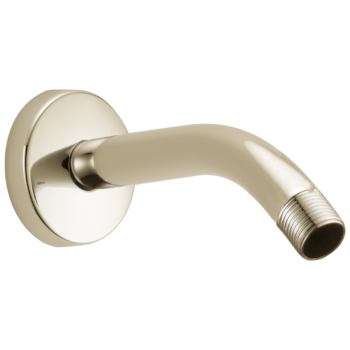 Brizo Essential™ Shower: 7" Linear Round Wall Mount Shower Arm And Flange In Polished Nickel