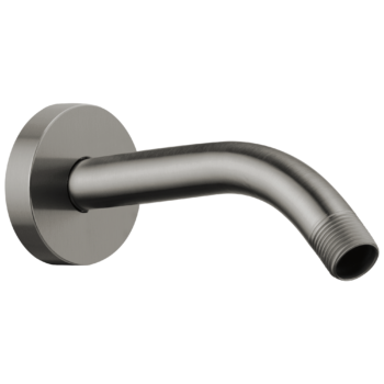 Brizo Essential™ Shower: 7" Linear Round Wall Mount Shower Arm And Flange In Luxe Steel