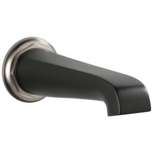 Brizo Rook®: Non-Diverter Tub Spout In Luxe Nickel / Matte Black