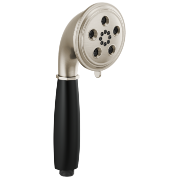 Brizo Essential™ Shower: Classic Round H2Okinetic® Multi-Function Handshower In Luxe Nickel / Matte Black