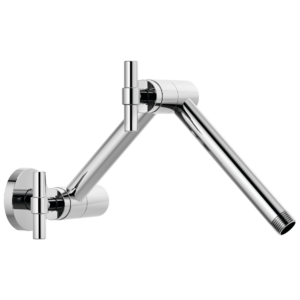 Brizo Essential™ Shower: Linear Round Jointed Wall Mount Shower Arm And Flange In Chrome