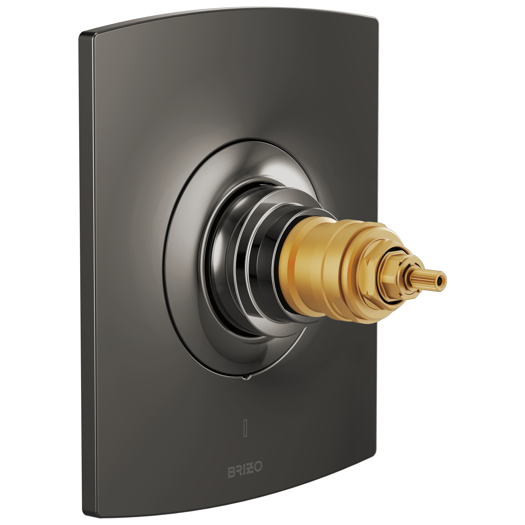 Brizo Kintsu®: TempAssure Thermostatic Valve Only Trim - Less Handles In Brilliance Black Onyx