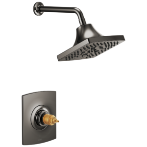 Brizo Kintsu®: TempAssure Thermostatic Shower Only Trim – Less Handles In Brilliance Black Onyx
