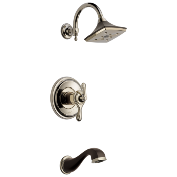Brizo Charlotte®: Tempassure® Thermostatic Tub/Shower In Cocoa Bronze / Polished Nickel