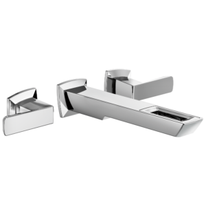 Brizo Vettis®: Two-Handle Wall Mount Lavatory Faucet With Open-Flow Spout 1.2 GPM In Chrome